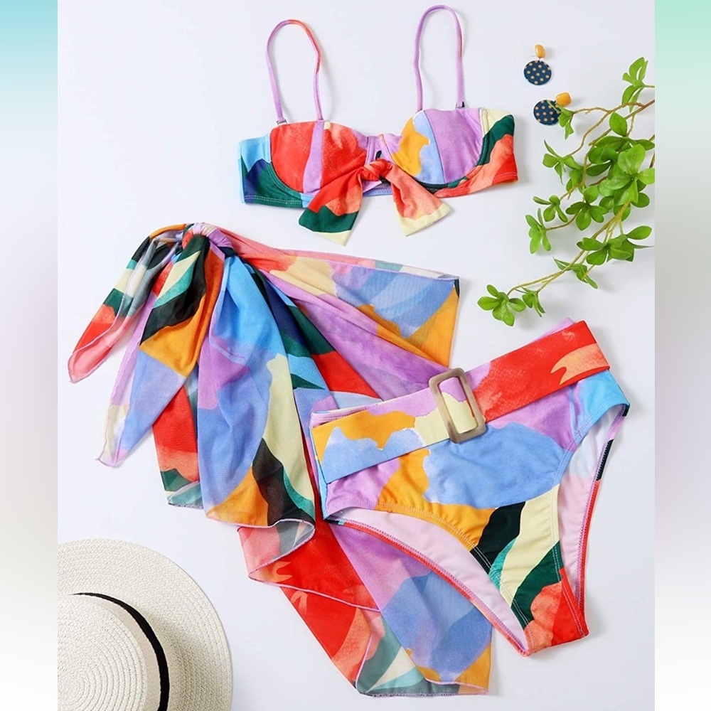 SheIn Womens 3 Piece Tropical Swim set